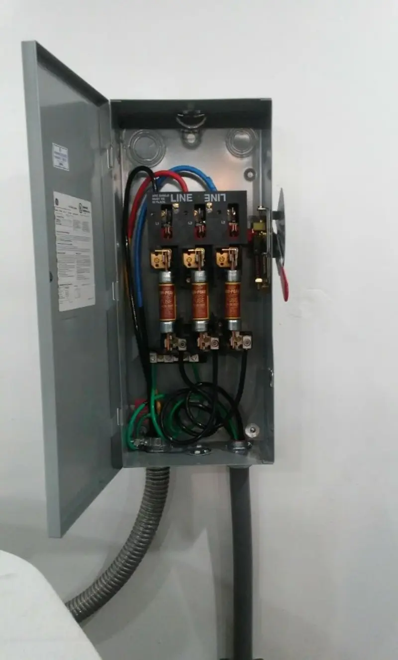 Three-phase disconnect switch installed for Electrical Wiring & Rewiring in Lighthouse Point